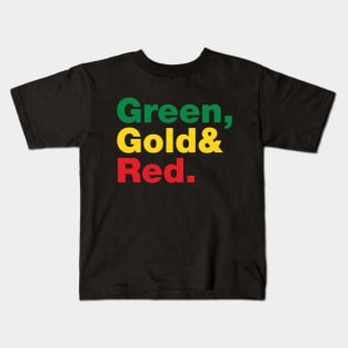 Green, Gold & Red. Kids T-Shirt